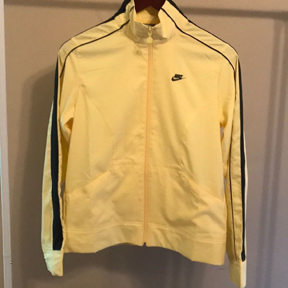 NIKE DRI FIT Yellow and Grey Warm Up Jacket - Sz S